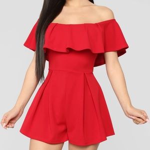 Red fashion nova romper